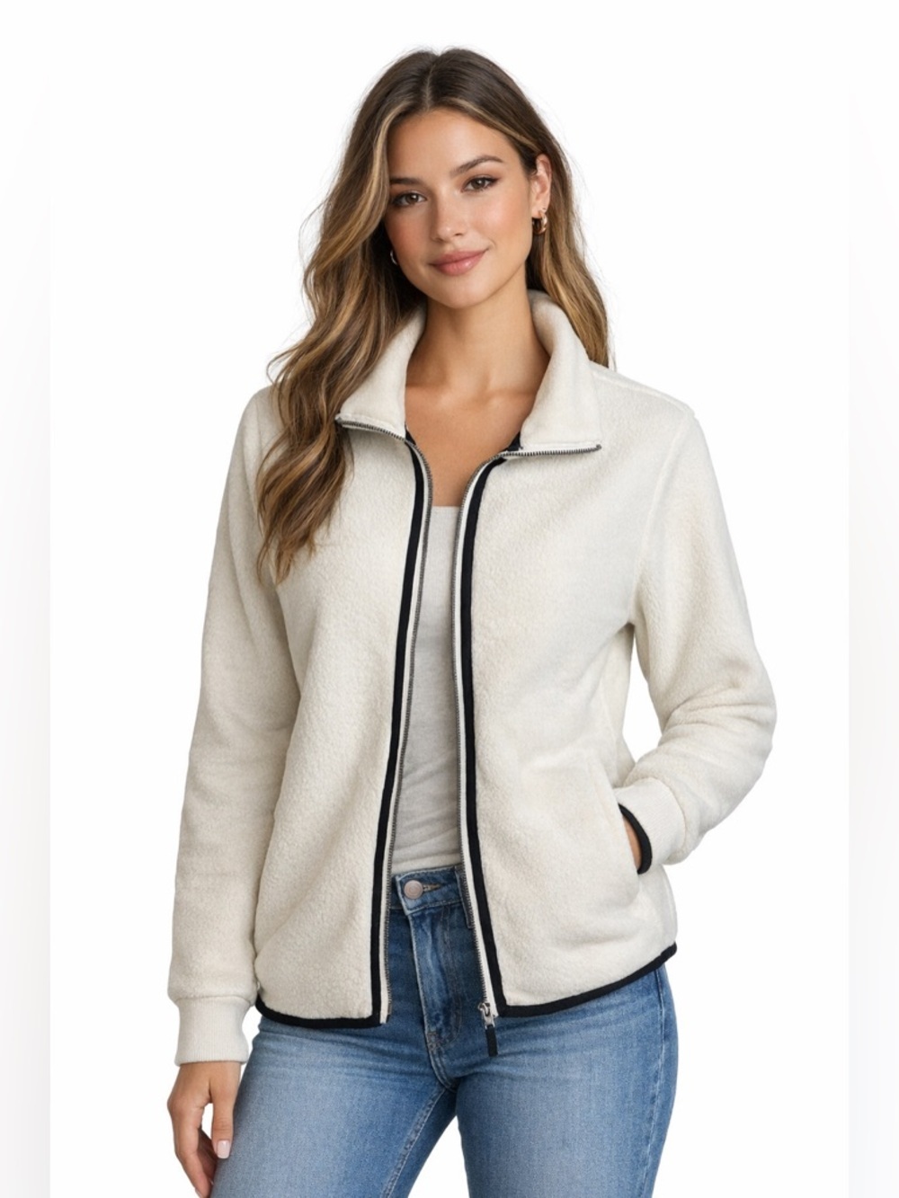 Abercrombie & Fitch Sherpa White Jacket S